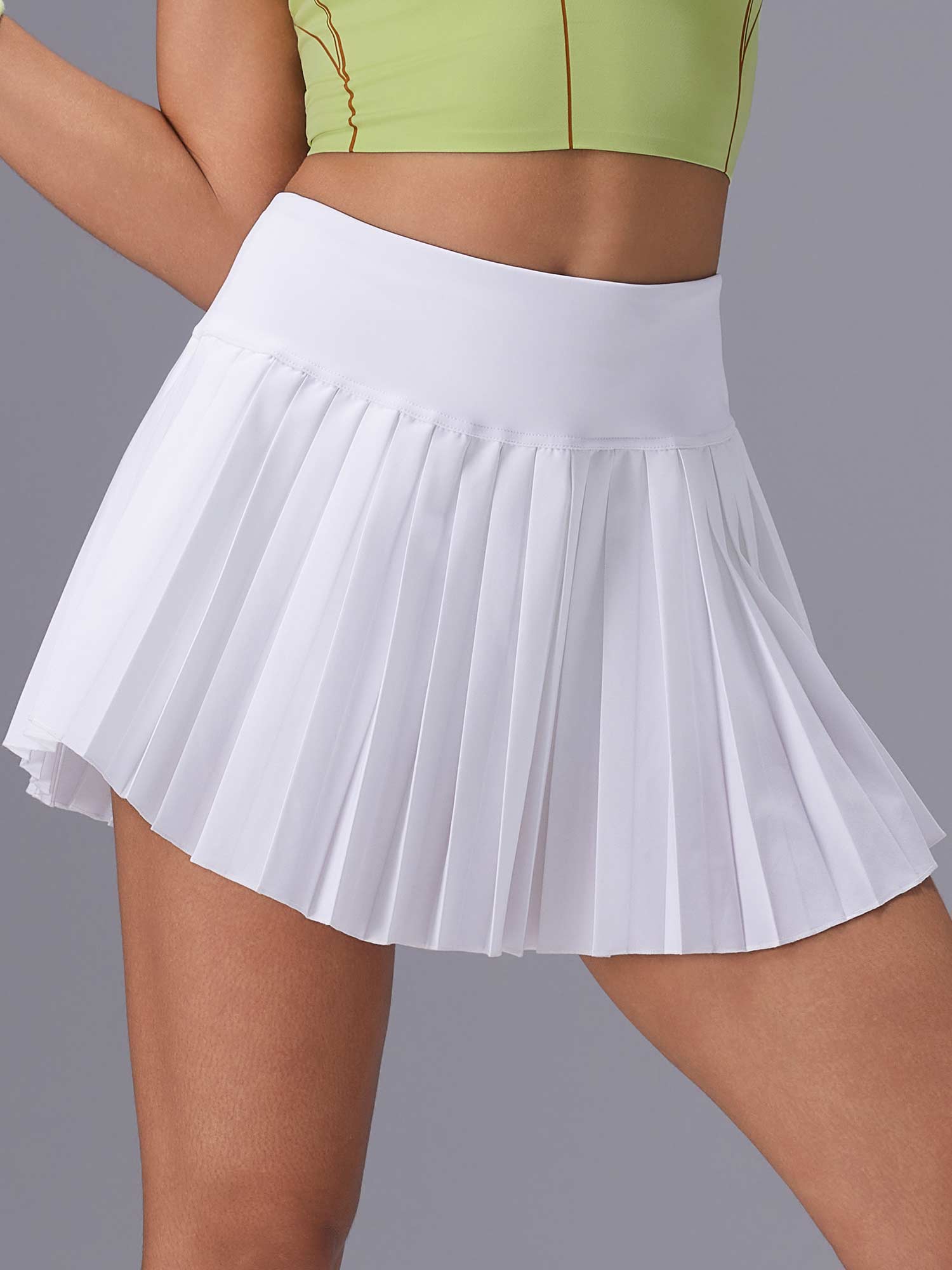 Evening Drift 2+1 Zipper Pockets Pleated Skirt