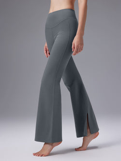 Image of Freeleaf Cozy Fleece High-Waist Flare Pocket Pants