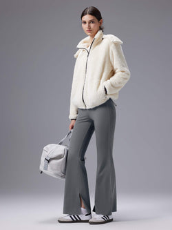 Image of Freeleaf Cozy Fleece High-Waist Flare Pocket Pants